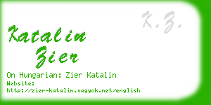 katalin zier business card